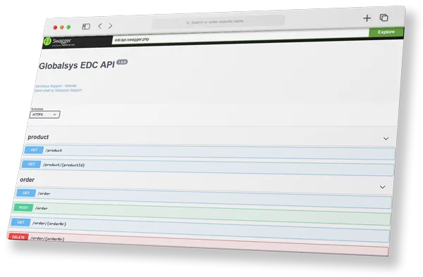 Eine Schnittstellen-Anbindung an das Globalsys EDC ist über die API möglich